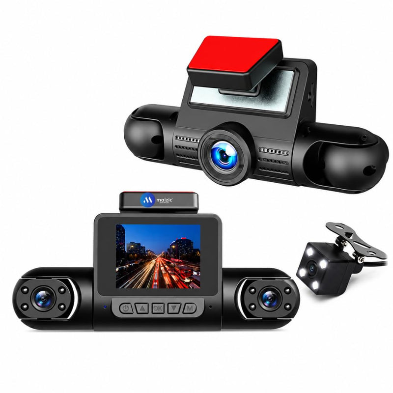 Maizic Smarthome DriveCam 4- Lens Dash Camera for Cars | Up to 1080P Full HD 4-Channel Recording | 180° Rotatable Camera | Front, Cabin & Rear Wide-Angle Coverage | G-Sensor | Smart Loop Recording | 2.0