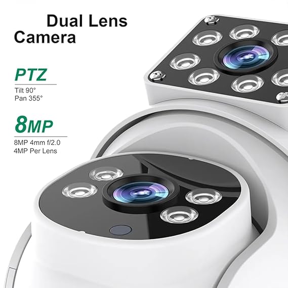Maizic Supercam Lynox 4G/5G SIM CCTV Camera – 4MP+4MP Full HD, 360° Coverage, Night Vision, Two-Way Audio, Cloud & SD Storage