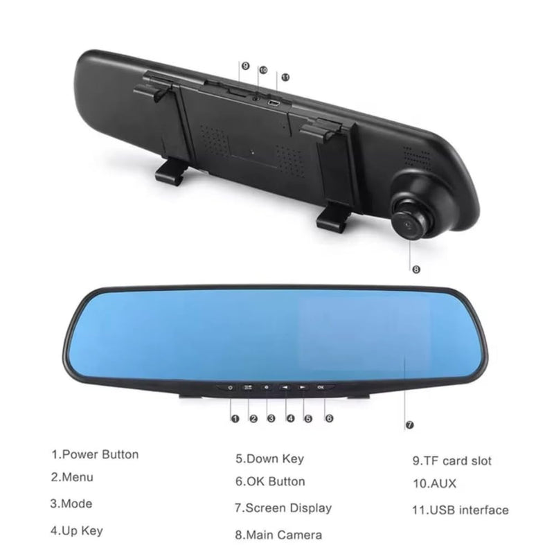 Maizic Smarthome WiFi Mirror Dashcam for Car | Full HD Front & Rear Recording, Color Night Vision, G-Sensor, Parking Mode, Loop Recording, App Control | Android & iOS Compatible