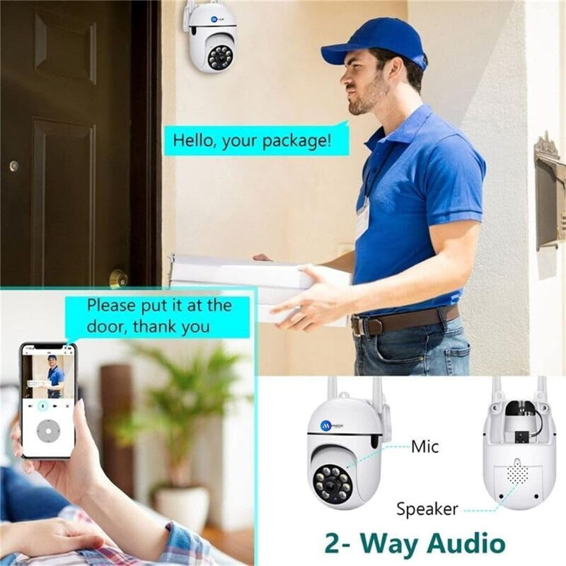 Maizic Smarthome Mini PTZ Wi-Fi Camera (Pack of 2) | 3MP HD Indoor/Outdoor CCTV with Pan-Tilt Zoom, Color Night Vision, Motion Detection & Two-Way Talk