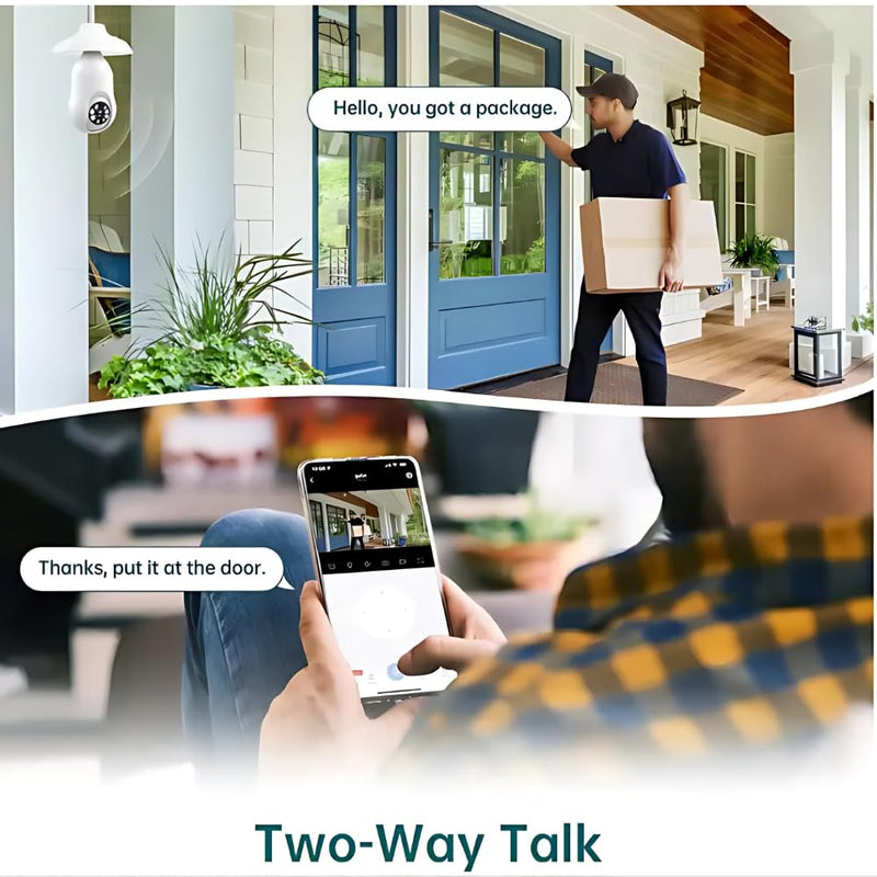 Maizic Smarthome Orbit 360° Dual Pack | 3MP Wi-Fi Bulb CCTV Camera with Motion Tracking, Color Night Vision, Two-Way Audio | Compatible with B22 & E27 Holders (Pack of 2)