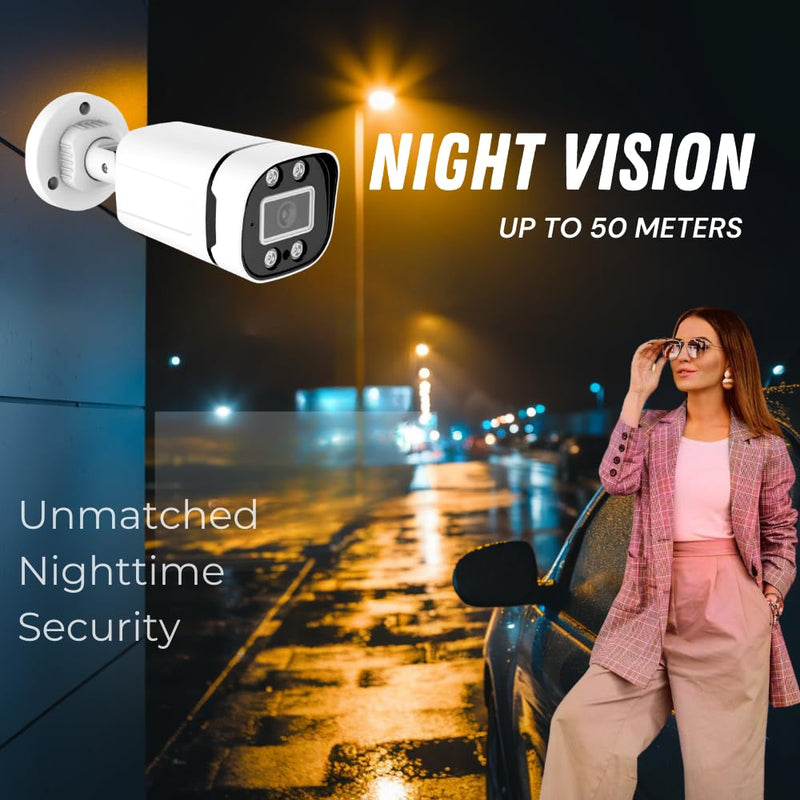 Maizic Smarthome Pack of 2 | 8MP Full HD Outdoor Wired IP Bullet CCTV Cameras | Ethernet Connectivity, Built-in Audio, Star Light Night Vision, ONVIF & NVR Compatible, 2-Year Warranty