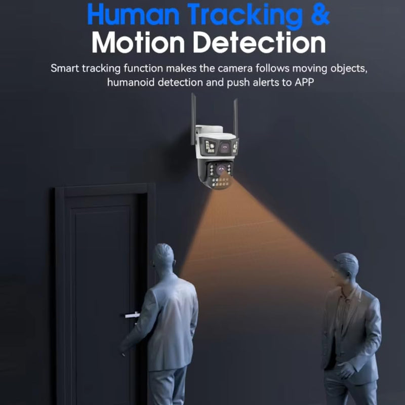 Maizic Smarthome Panther 4G Dual Lens CCTV Camera (5MP + 5MP) | PTZ Control, Triple Screen View, SIM Support, Color Night Vision, PIR Human Detection, 2-Way Audio, Multi-User Access