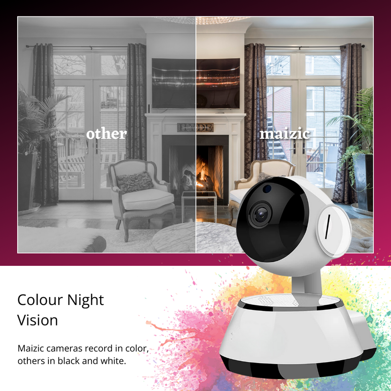 Maizic Smarthome 3 MP Wi-Fi Night Vision, Two Way Communication, PTZ Indoor Camera