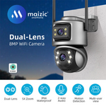 Secure your home with Maizic Smarthome 5MP Wi-Fi CCTV Camera – dual lens, 360° pan & tilt, motion alerts, IR night vision, and two-way audio. Supports SD card up to 128GB.