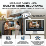 Maizic Smarthome 8MP Outdoor Bullet Wired IP CCTV Camera for Home & Office | Ethernet Security Camera with Built-in Audio, Starlight Night Vision, ONVIF & NVR Compatible, Waterproof