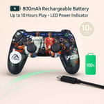 Maizic Smarthome Funetic Football Edition Wireless Bluetooth P4 Controller | Dual Vibration Gamepad with Turbo, Touchpad | Type-C Fast Charging, 10Hr Battery | Compatible With PC & Smartphones