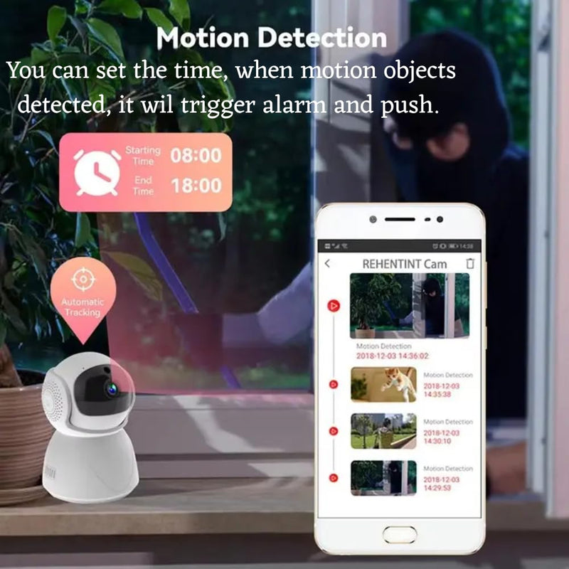 Maizic Smarthome 360° Coverage 3 MP Smart CCTV Security WiFi Camera for Home, Two Way Talk, Night Vision, Motion Detection, Cloud & SD Card Recording, AI Human Detection