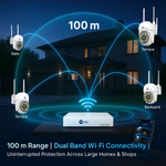 Maizic Smarthome PowerHub 3MP HD Wireless CCTV NVR Kit | Auto-Pair 4-Channel Security System | PTZ Cameras | 100M Long-Range Dual-Band Wi-Fi | IP66 Waterproof | Motion Detection | 2-Way Audio | App Live View