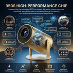 Maizic Smarthome Golden 2X Smart Projector | Android 13.0 OS | 950S High-Performance Chip | Native 800P HD | 1080P & 4K Supported | Auto Focus, 4D Keystone | Netflix, Prime Video, WiFi, Bluetooth & Screen Mirroring