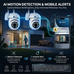 Maizic Smarthome Mini PTZ Wi-Fi (Pack of 2) CCTV Cameras 3MP | 360° Pan Tilt Indoor & Outdoor Security Cameras | Color Night Vision | AI Motion Detection | Two-Way Audio | Multi-User App Access