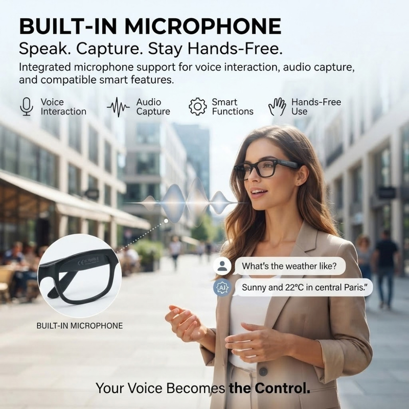 Maizic  Smarthome AI G1MAX Smart Glasses with 8MP Camera – AI Vision, Multilingual Translation, Wi-Fi, HD Video Recording, Built-in Mic & Photochromic Lenses