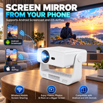 Maizic Smarthome Nano Lumora HD Smart LED Projector, Native 720P, 220 ANSI Lumens, 150 Inch Display, Dual Band WiFi, Bluetooth, Auto Keystone, Android & iOS Screen Mirroring, HDMI & USB