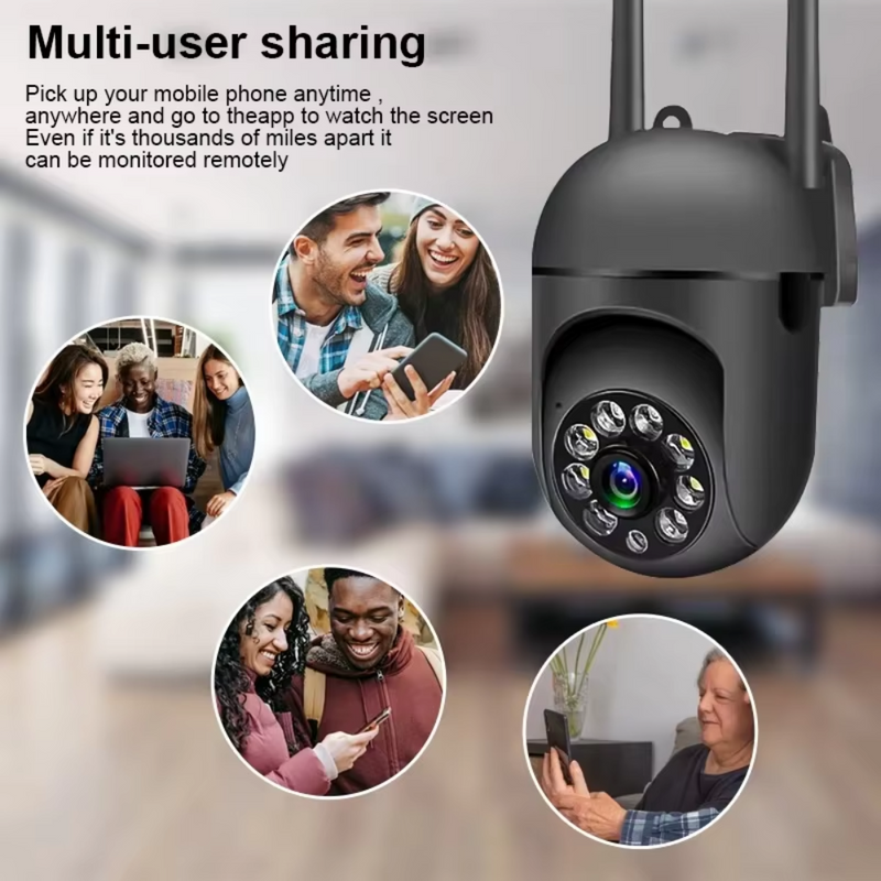 Maizic Smarthome Black Mini Fox 360° 3MP Full HD Smart Wi-Fi Security Camera, Wireless Indoor CCTV Cam | AI Person Detection | 2-Way Audio | Motion Detection | Color Night Vision CCTV Camera