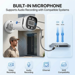 Maizic Smarthome 8MP Ultra HD Wired Bullet IP Camera | Outdoor Ethernet CCTV Security Camera with Built-in Audio, Starlight Full Color Night Vision, ONVIF Compatible, NVR Supported