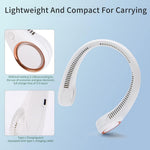 Maizic Smarthome Bladeless Neck Fan – USB Rechargeable, Hands-Free Portable Cooler with 3-Speed Airflow | Lightweight & Stylish (White)