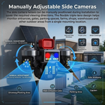 Maizic Smarthome Batman Siren 4G Solar CCTV Camera | 9MP (3×3MP) Triple Lens Outdoor Security Camera | 3-Screen View | AI Human Detection | Color Night Vision | Two-Way Audio | IP67 Waterproof | Remote Mobile Monitoring