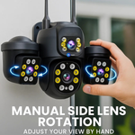 Maizic Smarthome Mini Batman Black 6K UHD 5MP×3 Triple Lens/Screen 4g Outdoor CCTV Camera | Manual Side Lens Rotation | Color Night Vision | Human Detection | 2-Way Audio | 360° View | Waterproof