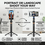 Maizic Smarthome Gimbal Camera G3 70-Inch AI Auto Face Tracking Tripod for Smartphone, 360° Rotation, Gesture Control, Gimbal Stabilizer & Selfie Stand for Live Streaming, Vlogging & Content Creation