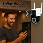 Maizic Smarthome SuperCam 36IR Dual Lens 5MP+5MP UHD WiFi Outdoor CCTV Camera for Home | Dual Screen View | Color Night Vision | AI Human Detection | 2-Way Audio | ONVIF | Wireless Security Camera
