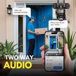 Batman Black 3in1 Wifi CCTV Camera (5MP+5MP+5MP) Full HD 3 Lens/3 Screen View Home Security Camera with Pan Tilt 360° View & 2 side camera horizontally rotate 180°