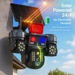 Renewed Maizic Smarthome Batman Siren 4G Solar Triple Lens CCTV Camera | 3×3MP UHD | Outdoor Security | Manual Side Rotation | Color Night Vision | Human Detection | Two-Way Audio | IP67 Waterproof