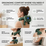 Maizic Smarthome Bionic Heated Neck & Back Massager with 4D Deep Tissue Kneading, Wireless Portable Shiatsu Massager with Simulated Human Hand Massage, Heat Therapy for Shoulder, Neck, Back & Muscle Relaxation – Green