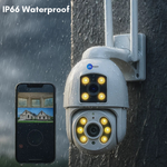 Maizic Smarthome SuperCam Dragonfly 5+5MP UHD Dual Lens/Screen WiFi Outdoor CCTV Camera for Home | Color Night Vision | Human Detection | Two-Way Audio | IP66 Waterproof Security Camera