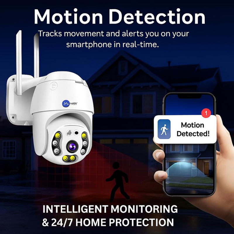 Maizic Smarthome Orange Fox 5MP WiFi PTZ Camera | Full HD Pan-Tilt CCTV with Two-Way Audio, Motion Detection, Color Night Vision, Waterproof, SD Card Support (Up to 128GB)