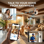 Maizic Smarthome TRIGENIE 15MP (5MP×3) WiFi Indoor CCTV Camera | Triple Lens Triple Screen Security Camera | AI Motion & Human Detection | Full Color Night Vision | Two-Way Audio | Mobile App Remote Access | Supports 128GB microSD
