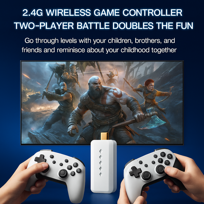 Maizic Smarthomes M22 Game Stick | 64GB Retro Gaming Console | 30,000+ Games | Built-in 52 Emulators | Wireless HD Controller | Classic Edition with Tekken, Mario, Road Fighter, GTA VCity, God of War