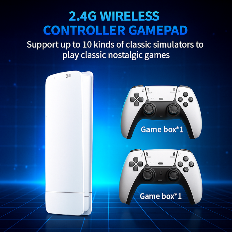Maizic Smarthomes M15 Retro 2.4G Wireless Game Console – Dual Controllers, HDMI Output, 128GB TF Support, USB & Micro USB, Multilingual System, Plug & Play TV Gaming for Kids & Adults, 24000 Games