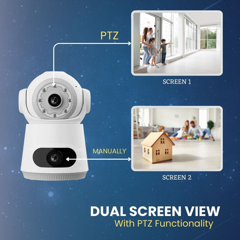 Astro WiFi CCTV Camera Dual Lens & Dual Screen View [4MP+4MP] Full HD & 360° Home Security