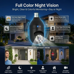 Maizic Smarthome 3MP WiFi Bulb Security Camera | 360° PTZ | AI Human Detection | Full Color Night Vision | Two-Way Audio | Easy B22 Installation | Remote Mobile Monitoring
