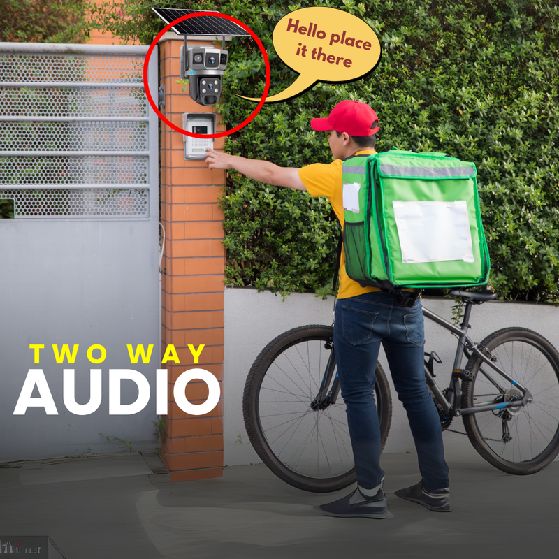 4G Sim Based CCTV Dual Lens/Dual Screen View [4MP+4MP] Solar Powered Security Camera