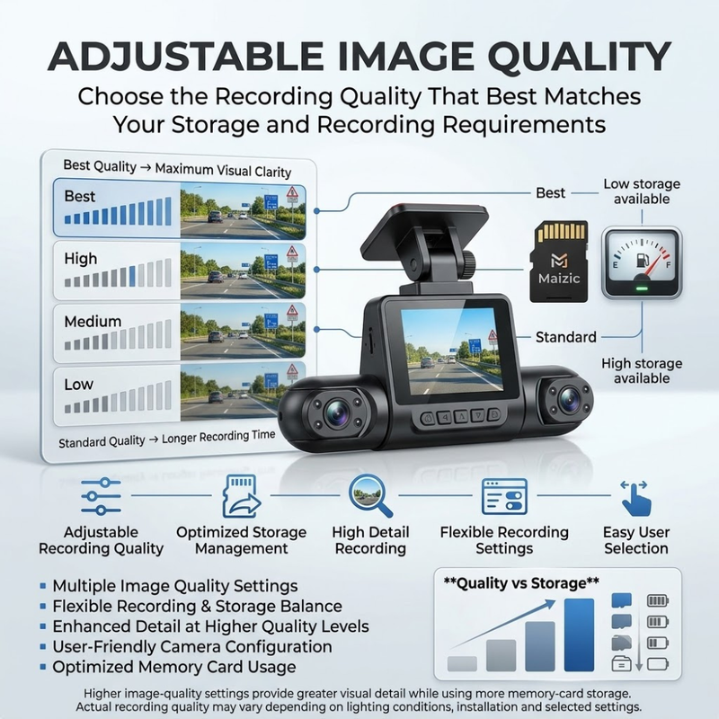 Maizic Smarthome DriveCam 4- Lens Dash Camera for Cars | Up to 1080P Full HD 4-Channel Recording | 180° Rotatable Camera | Front, Cabin & Rear Wide-Angle Coverage | G-Sensor | Smart Loop Recording | 2.0