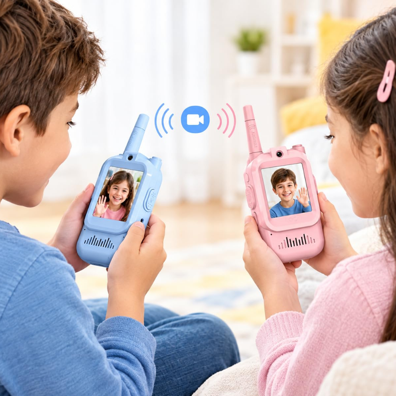 Maizic Smarthome Children's Video Calling Toy with Camera, Blue & Pink, Pack of 2 Two-Way Video & Voice Calling, Interactive Communication, USB-C Rechargeable, Face-to-Face Video Chat