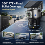 Maizic Smarthome Supercam 2.0 4G Solar Dual Lens/Screen 5+5MP UHD Outdoor CCTV | PTZ + Bullet | 360° View | 8000mAh Battery | Color Night Vision | 2-Way Audio | Human Detection | IP66 Waterproof