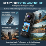 Maizic Smarthome X5 Pro 4K Waterproof Action Camera, 200° Panoramic Wide Angle, 66MP Photos, Dual Front & Rear Cameras, 16X Digital Zoom, 2.0 Inch IPS Screen, 1500mAh Battery, 32GB Memory Card