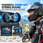 Maizic Smarthome Y12 Helmet Bluetooth Headset with HD Calling, 360° Surround Sound, Bluetooth 5.4, Noise Cancellation, IP67 Waterproof, Voice Assistant & Siri Support, Universal Helmet Compatibility