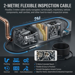 Maizic Smarthome 5.5mm Endoscope Inspection Camera for Android Phone | 6 Adjustable LED Lights | IP67 Waterproof | 2M Flexible Cable | USB Endoscopic Borescope Camera for Pipe, Drain, Engine, Wall & Underwater Inspection