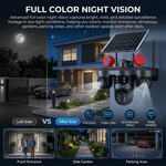 Maizic Smarthome TRIGENIE Siren Solar Wi-Fi Triple Lens 5MP×3 AI PTZ Security Camera | 360° Outdoor Surveillance | Triple Screen Monitoring | Color Night Vision | Human Detection | 2-Way Talk | IP66 Waterproof (Black)