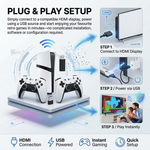 Maizic Smarthome GS5 Pro 4K Retro Gaming Stick | 30000+ Built-in Games | 53 Emulators | Wireless Plug & Play HDMI Console | Includes 2 Wireless Controllers | For TV, PC & Projector