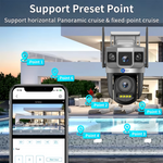 Tricam Shark Dual Lens/Triple Screen View 5+5 MP UHD Wifi Outdoor CCTV Camera