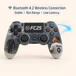 Maizic Smarthome Funetic FC 25 Themed Bluetooth Wireless P4 Gaming Controller For PS4/PS4 Pro/PS4 Slim/PC/Smartphone | Dual Vibration, Turbo, Touchpad, Type-C Fast Charging, 10hr Battery | Compatible with PS5- with case