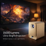 Maizic Smarthome Tej Ultra Pro 8K Smart LCD Projector | 15000 Lumens | Native 7680×4320 Resolution | Android 13 | Auto Keystone & Auto Focus | 130” Screen | Netflix, Prime Video, YouTube | WiFi6&BT5