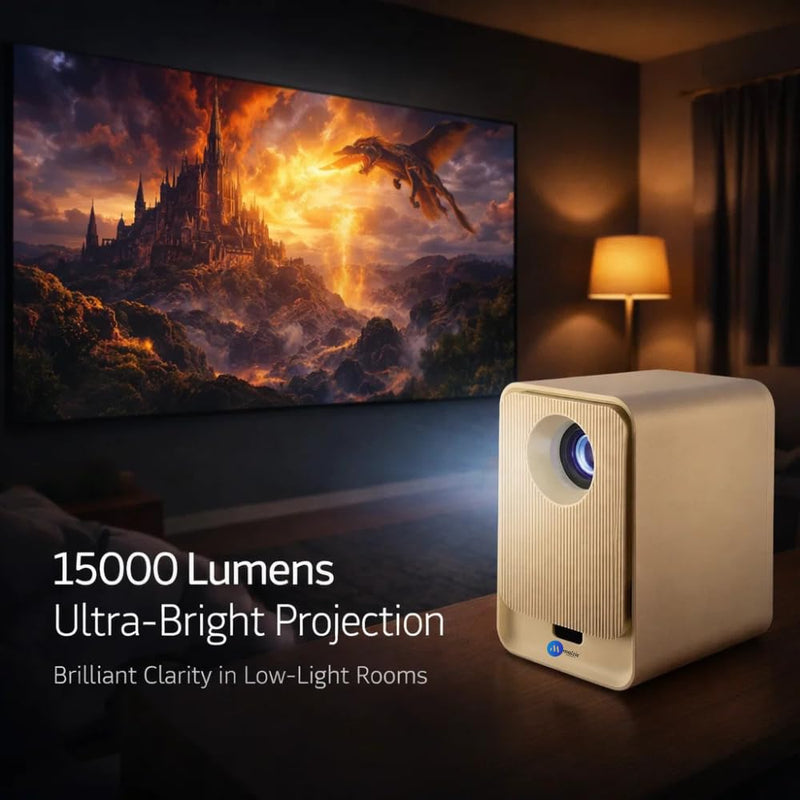 Maizic Smarthome Tej Ultra Pro 8K Smart LCD Projector | 15000 Lumens | Native 7680×4320 Resolution | Android 13 | Auto Keystone & Auto Focus | 130” Screen | Netflix, Prime Video, YouTube | WiFi6&BT5