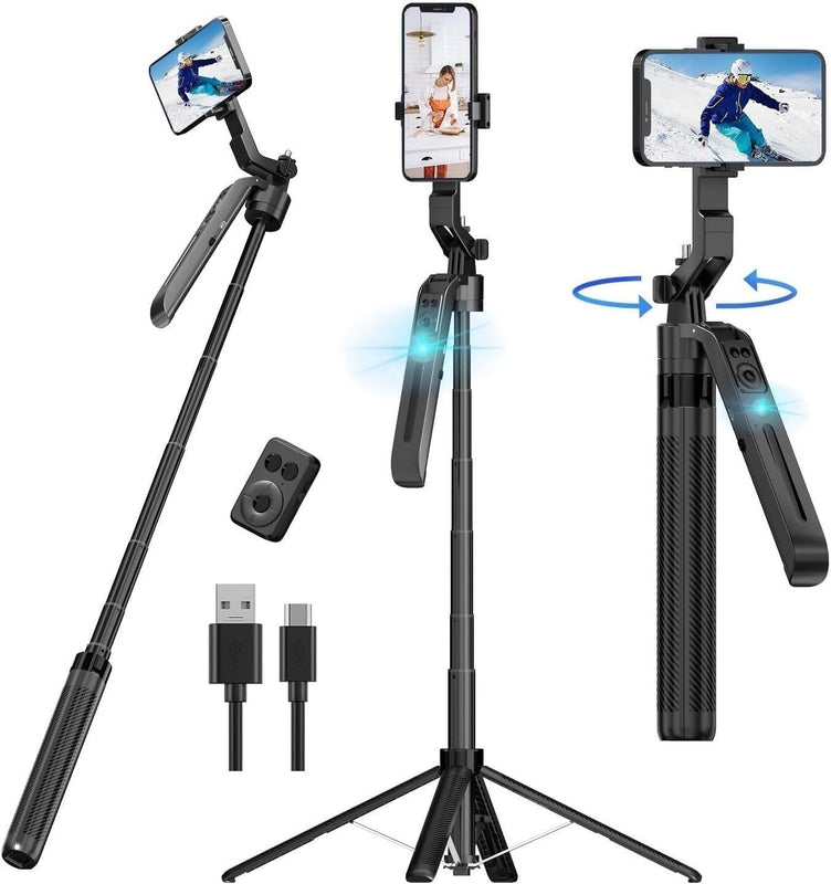 Maizic Smarthome Gimbal Camera G2 1.8M Selfie Tripod for Mobile Phone, 360° Auto Rotation AI Face Tracking Tripod with Remote Control, Quadrapod Stand & Adjustable Phone Holder for Reels, Vlogging & Video Recording