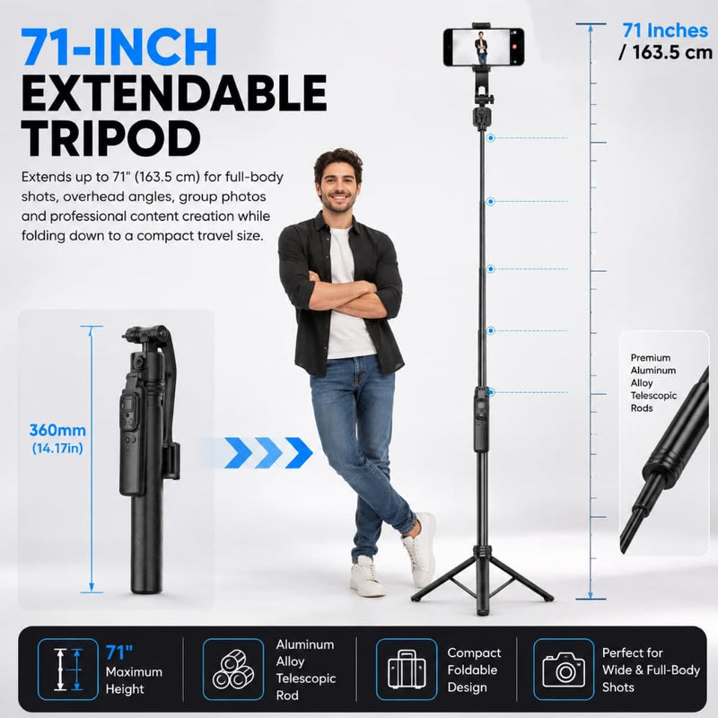 Maizic Smarthome AI Auto Face Tracking Selfie Stick Tripod, 71