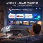 Maizic Smarthome AVITAR 4K Smart LED Projector | Native 4K | 8000 Lumens | Android 14 | Netflix, YouTube & Play Store | WiFi & BT | Auto Keystone | 360° Rotation | Miracast | HDMI, USB | 200″ Screen